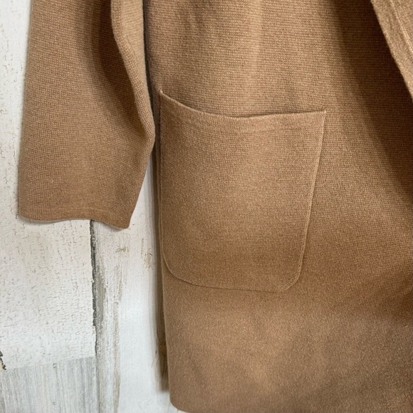 J. Crew Sophie Tan Blazer Jacket Sweater Open Front Merino Wool Blend Size S - Picture 7 of 12